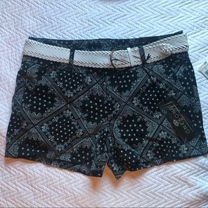 151 black paisley shorts